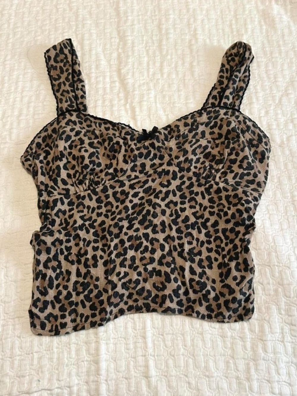 Leopard Print Cami Tank Top - Brown & Black